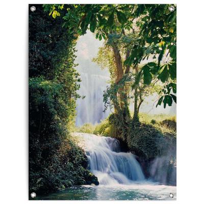 Poster REINDERS "Wasserfall", grün (farbe bild(er): grün), B:60cm H:80cm T:0,1cm, Leinwand, Bilder, Outdoor für Garten oder Balkon Image