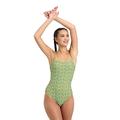 Arena Allover U Back Women's One-Piece Swimsuit, Swimsuit with Removable Cups, Swimsuit with Stretchy Recycled Quick-Drying Fabric, Women's Swimsuit with Lined Fabric Olive Multi