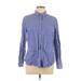 Old Navy Long Sleeve Button Down Shirt: Blue Tops - Women's Size Large