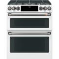 Café 30" 7 cu. ft. Smart Slide-in Dual Fuel Range w/ Griddle in White/Black | Wayfair C2S950P4MW2_CXFCGHKPMBT