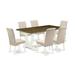 Darby Home Co Hedin 6 - Person Acacia Solid Wood Dining Set Wood/Upholstered in Brown | 30" H x 72" L x 40" W | Wayfair