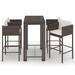 Latitude Run® 5 Piece Patio Bar Set w/ Cushions Poly Rattan Black Wicker/Rattan in Brown | Wayfair 6FCF3641BCFF4424B052250844BFC31C