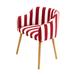 East Urban Home Wing Back Arm Chair Wood/Upholstered in Brown/Red/White | 27.6 H x 22 W x 22 D in | Wayfair D927EC3546354635A5A549C8D1A04244