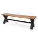 Loon Peak® Polito Outdoor Wooden Picnic Bench Wood/Natural Hardwoods in Brown/White | 18 H x 63 W x 14.5 D in | Wayfair