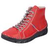 Schnürboots RIEKER, Damen, Gr. 40, rot, Lederimitat, sportlich, Schuhe, Schnürstiefelette, High Top Sneaker, Schnürschuh mit Kontrastnaht