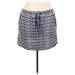 T by Talbots Casual Mini Skirt Mini: Blue Chevron/Herringbone Bottoms - Women's Size Medium