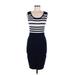 She + Sky Casual Dress - Bodycon: Blue Stripes Dresses - Women's Size Medium
