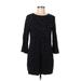 Old Navy Casual Dress - Mini Crew Neck 3/4 sleeves: Black Color Block Dresses - Women's Size Medium