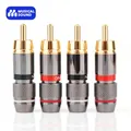 Musical Sound 4PCS Male RCA Plug Adapter Gold Plated Solder Connector Solderless Gold Audio Video