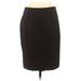 Ann Taylor Casual Pencil Skirt Knee Length: Black Print Bottoms - Women's Size 12 Petite
