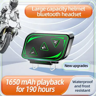 A8 pro motorrad helm bluetooth headset wireless v 5,3 wasserdicht hands free 1650mah anruf musik Image