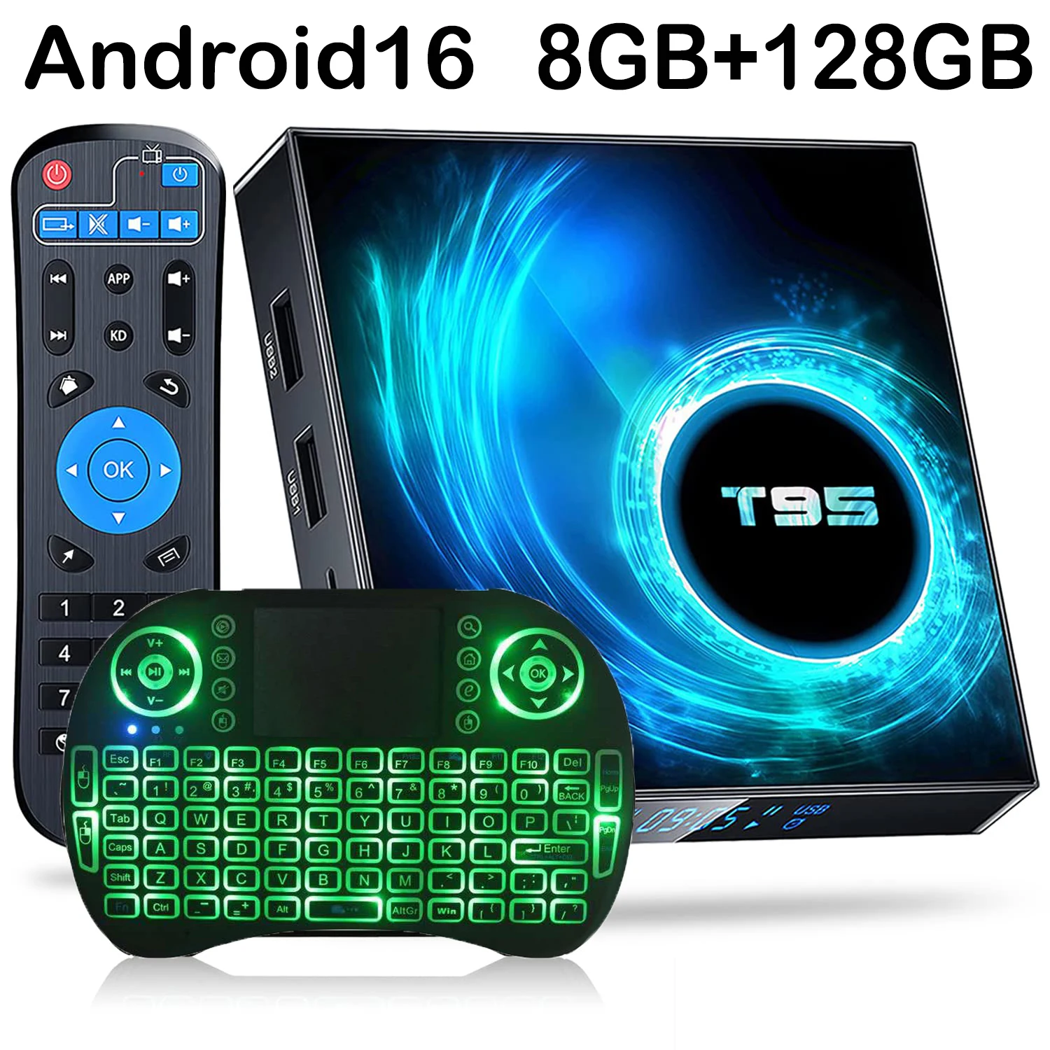 Smart-TV-Box 128 t95 plus HD 6k Android 16 All winner H616 4GB 64GB GB Dual-WLAN-Media-Player pk x96max plus H96 Set-Top-Box Image