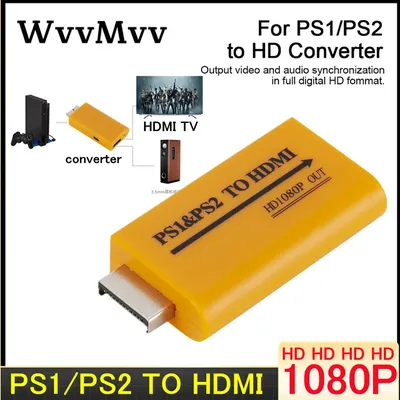 Für PS2/PS1 zu HDMI-kompatibel Adapter Konverter Bis zu 1080p Ausgang Für Monitor Projektor Konvertieren audio/video Spiel Plug und Play Image