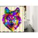 JOOCAR Wolf Fabric Shower Curtain with Hooks Animal Head Face Color Wild Cool Pet Cartoon Hunting Fur Eye Zoo Mammal Bath Shower Curtain Polyester 72x72 Inch for Bathrooms Bathtubs Camping