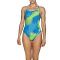 Arena Women s Standard Challenge Back MaxLife One Piece Swimsuit Palm Forest Blue/Green 22