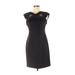 Donna Ricco Casual Dress - Party High Neck Sleeveless: Black Solid Dresses - Women's Size 6