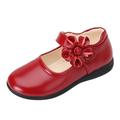 Quealent Baby Boys Shoes Baby Boy Toddler Baby Children Leather Flower Single Soft Dance Shoes Girls Shoes Kid Princess Baby Shoe for Boys Size 4 Red 10 Little Kid
