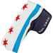 Design Chicago Flag Embroidered Blade Cover - Glove Soft Lining - Design Include Applique and Embossing - Great for Any Club Covers Blade Putter Cover