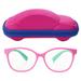NUOLUX Children Glasses Anti-blue Glasses Flat Lens Silicone Goggles Protective Eyewear With Box for Home Woman Man Kids (C3 Pink Frame Green Leg With Random Color Box)