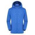 Wyongtao Women Men Windproof Jacket Winter Fleece Snow Coat Hooded Raincoat Sports Running and Mountaineering Suit Blue XXL