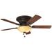 Lynstead 52-in Bronze Indoor Flush mount Ceiling Fan with Light Kit (5-Blade)