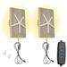 Kiven Led Wooden Wall Lamp Plug-in Wall Lights with Dimmer Switch & 3 Color Modes Set of 2 Modern Corner Lights