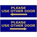 Please USE Other Door Sign - (2 Pack) (Blue/Gold) - Medium 3 X 8