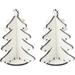 Unfinished Wood Christmas Tree Blank Mini Miniature Trees Xmas Tabletop Decorations for Arts Crafts Children Kid Graffiti Drawing Toy(white)(4pcs)