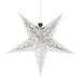 Farfi 3D Star Paper Hanging Hollow Pentagram Lampshade Xmas Christmas Tree Decoration (Silver 30cm)