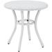 CO7217-WH Palm Harbor Outdoor Wicker Round Side Table White