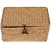NUOLUX 1Pc Seaweed Storage Box Seagrass Storage Case Handmade Woven Basket with Lid