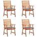 Irfora Patio Dining Chairs 4 pcs with Cushions Solid Acacia Wood