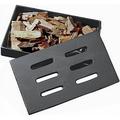 Gas Grill Cast Iron Wood Chip Smoker Box with Lid 8.25 x 5.25 x 1.5