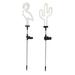 NUOLUX 2Pcs Solar Garden Cactus Flamingo Stake Lights Outdoor Pathway Light Neon Light