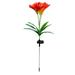 1pc Solar Powered Garden Lamp Garden Stake Light Outdoor Lawn Lamp 3 Forks LED Kaffir Lily Shape for Pathway Yard (Orange)