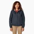 Dickies Women's Fleece Lined Duck Canvas Jacket - Rinsed Diesel Gray Size S (FJ700)