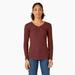 Dickies Women's Henley Long Sleeve Shirt - Fired Brick Size XS (FL097)