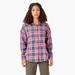 Dickies Women's Long Sleeve Flannel Shirt - Rosebud Dark Teal Plaid Size XS (FLR52)