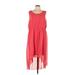 Mlle Gabrielle Casual Dress - High/Low: Pink Solid Dresses - Women's Size Large