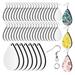 50Pcs Sublimation Earring Blank Heat Transfer Wire Hooks Earrings Unfinished Teardrop Earring Pendants with Earring Hooks for Crafts