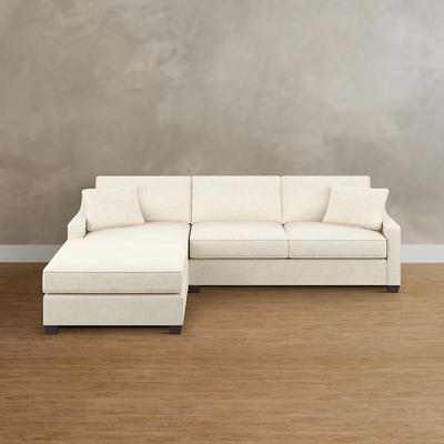 Addison Upholstered Sectional Collection - Pre-Configured, Left Arm Facing 2 Piece Chaise, Left Arm Facing 2 Piece Chaise/Heathered Basketweave Caramel - Grandin Road