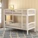 Bunk Bed Solid Wood Converts Into Two Individual Beds, Twin Over Twin Bunk Bed with Ladder and Full Length Guardrails