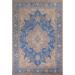 Blue Tabriz Vintage Persian Area Rug Handmade Floral Wool Carpet - 9'9" x 12'11"