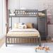 Bunk Bed Wood Platform Bed Frame With 6 Drawers And Flexible Shelves, Loft Bed Bottom Bed with Wheels for Small Living Spaces