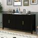 63" Accent Storage Cabinet with Metal Handles, Sideboard Wooden Cabine with 4 Doors and 2 Layers Space, Buffet Sideboard