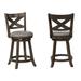 Set of 2 Upholstered Swivel Chair Bar Stool Faux Leather Padded Back