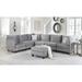 Modern 7Pc Modular Velvet Sectional Sofa with 2 Fabric Upholstery Corner Chairs and 1 Ottomans and 3 Armless Chairs