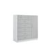 48.25" Gray Rectangular 7-Drawer Chest with Locks and Door