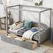 Twin Size Wooden Canopy Daybed with 3 in 1 Storage Drawers,Twin Storage Bed