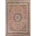 Distressed Mashad Vintage Persian Rug Hand-Knotted Floral Wool Carpet - 10'0" x 13'0"